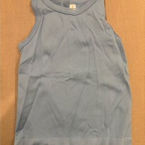 90 Degree By Reflex girls Light Blue Ribbed Tank Top